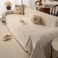 Luxury Elegant Chenille Sofa Throw Cover with Floral Embroidered Lace & Pom-Pom Trim