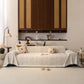 Luxury Elegant Chenille Sofa Throw Cover with Floral Embroidered Lace & Pom-Pom Trim