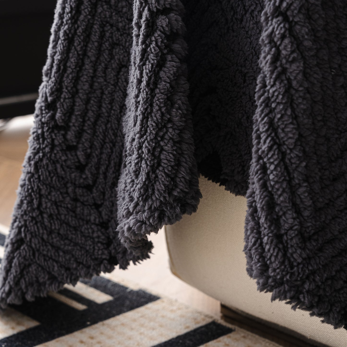 Thick Plush Sofa Cover Throw for Couch, 3D Textured Herringbone Washable Slipcover