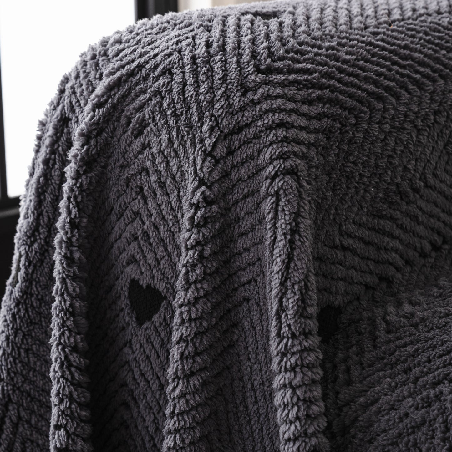 Thick Plush Sofa Cover Throw for Couch, 3D Textured Herringbone Washable Slipcover