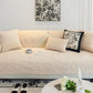 Plush Quilted Padded Sofa Cover, Non-Slip Seashell Couch Protector for Pets & Kids