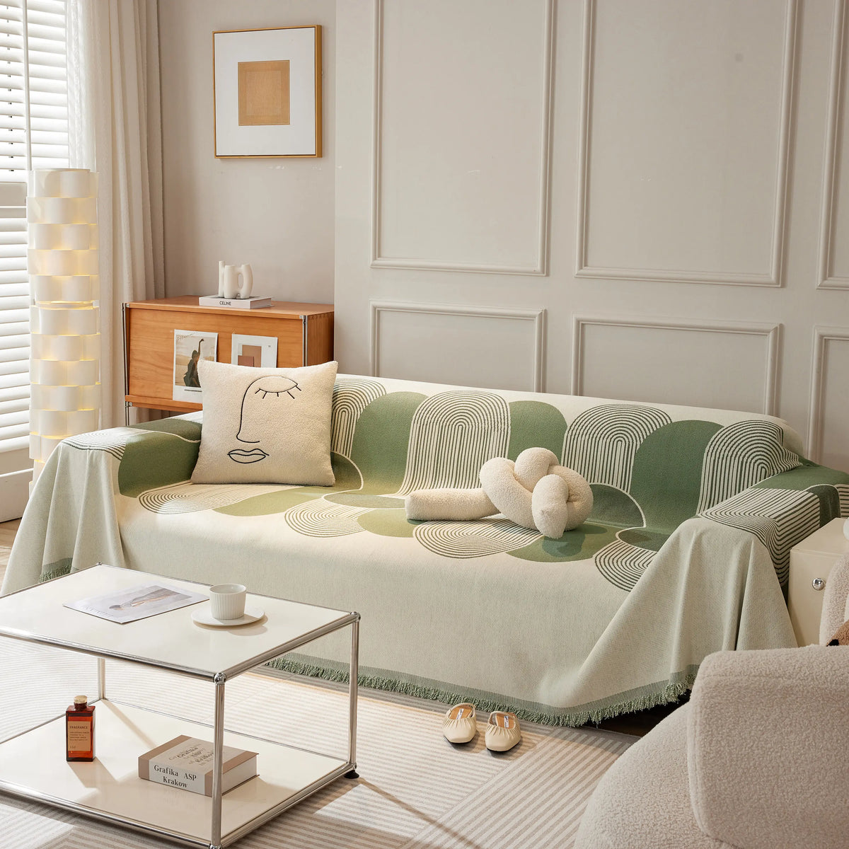 Weiche Chenille Quastenbesatz Sectional Sofa Schoner Couchbezüge für K – Slipcover KAS™
