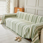 Striped Chenille Sofa Slipcover Throw, Soft Thick Washable Couch Cover Blanket