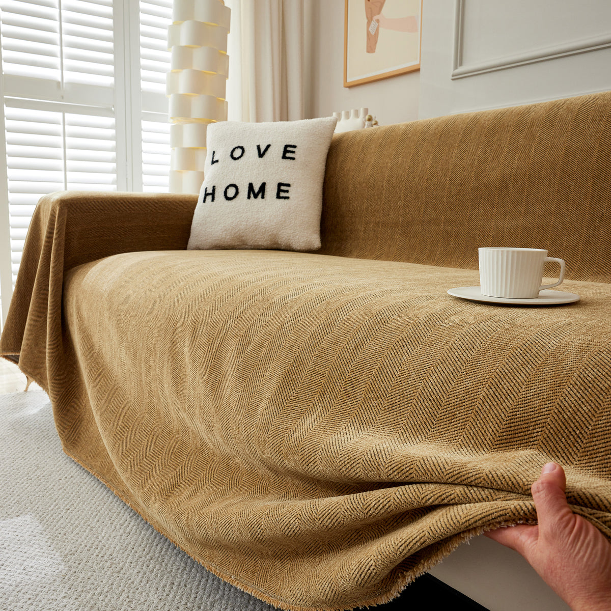 Fischgrät Übergroße Chenille Couchwurfdecke Sofa-Hussen Couchbezüge fü – Slipcover KAS™