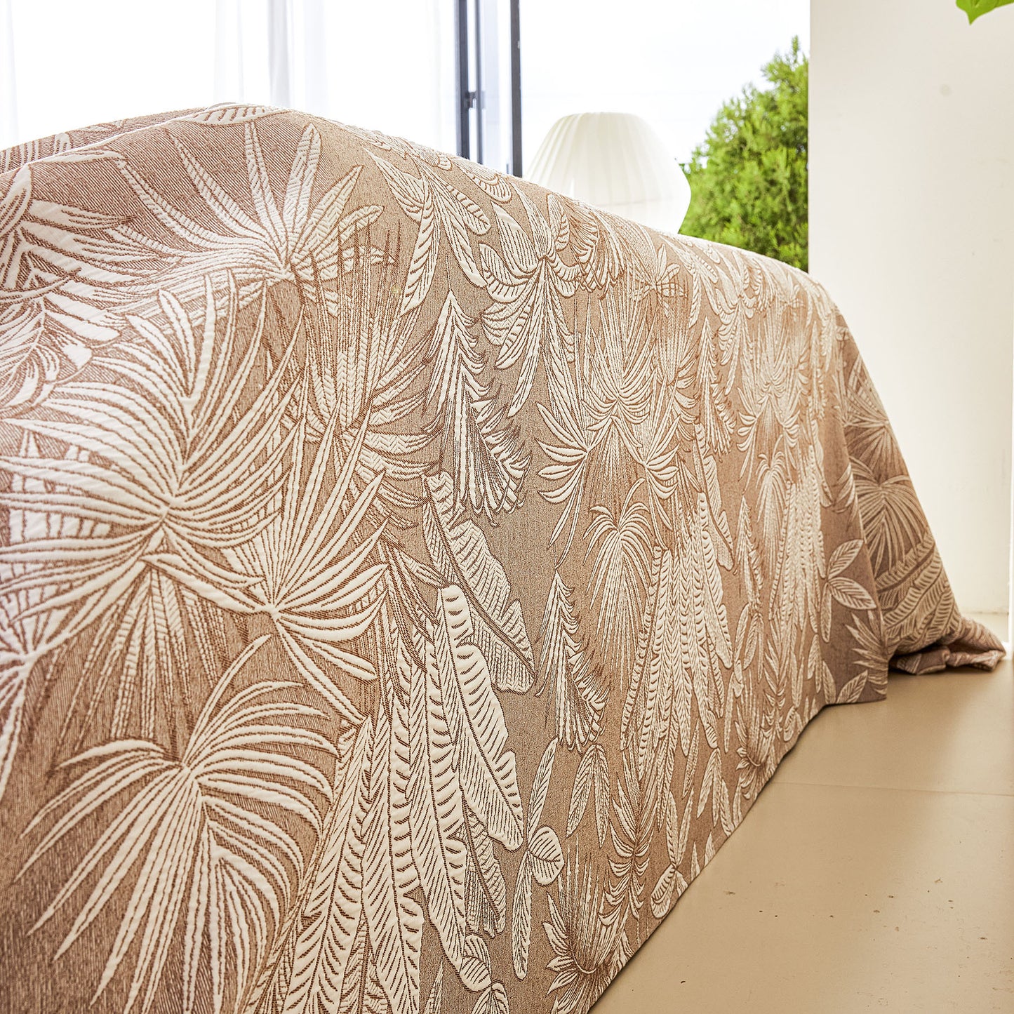 Tropical Botanical Leaf Texture Furniture Protector Blanket Soft Breathable Sofa Cover