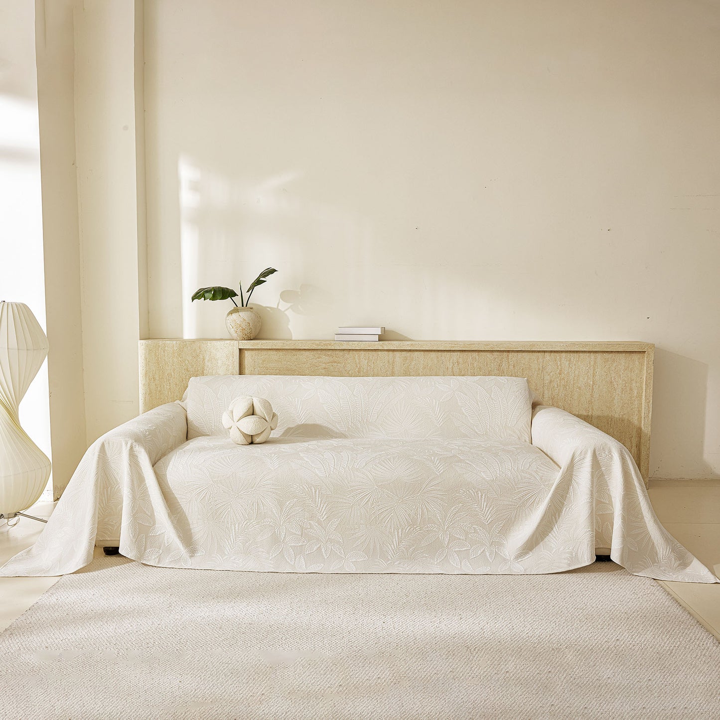 Tropical Botanical Leaf Texture Furniture Protector Blanket Soft Breathable Sofa Cover