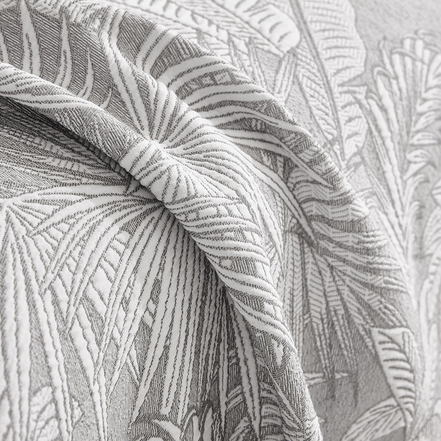 Tropical Botanical Leaf Texture Furniture Protector Blanket Soft Breathable Sofa Cover