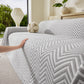 Three Layer Woven Soft Breathable Sofa Cover Blanket, Textured Chevron Couch Cover