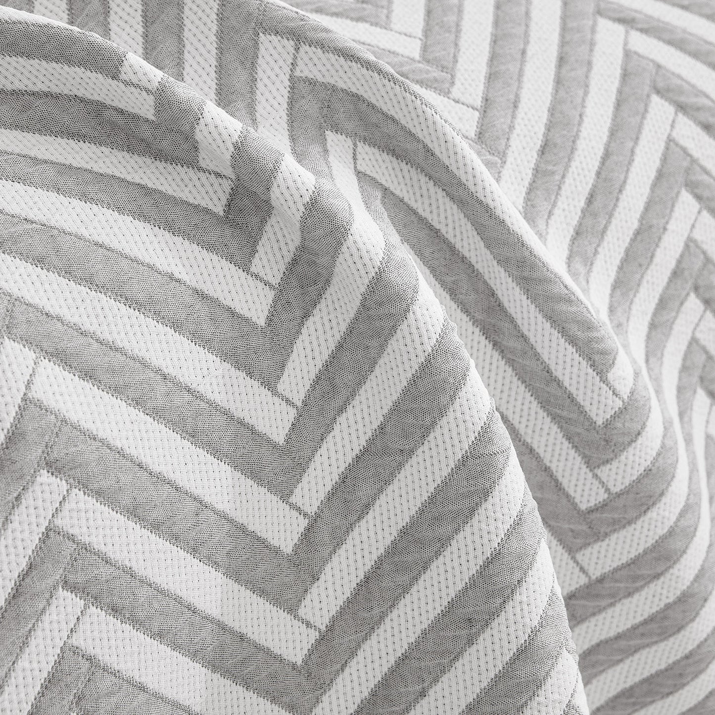 Three Layer Woven Soft Breathable Sofa Cover Blanket, Textured Chevron Couch Cover