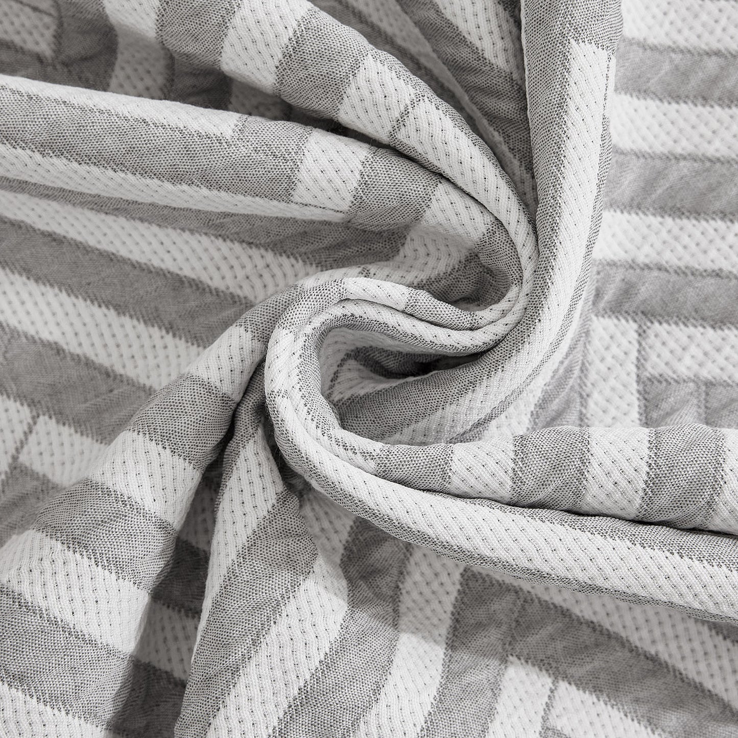 Three Layer Woven Soft Breathable Sofa Cover Blanket, Textured Chevron Couch Cover