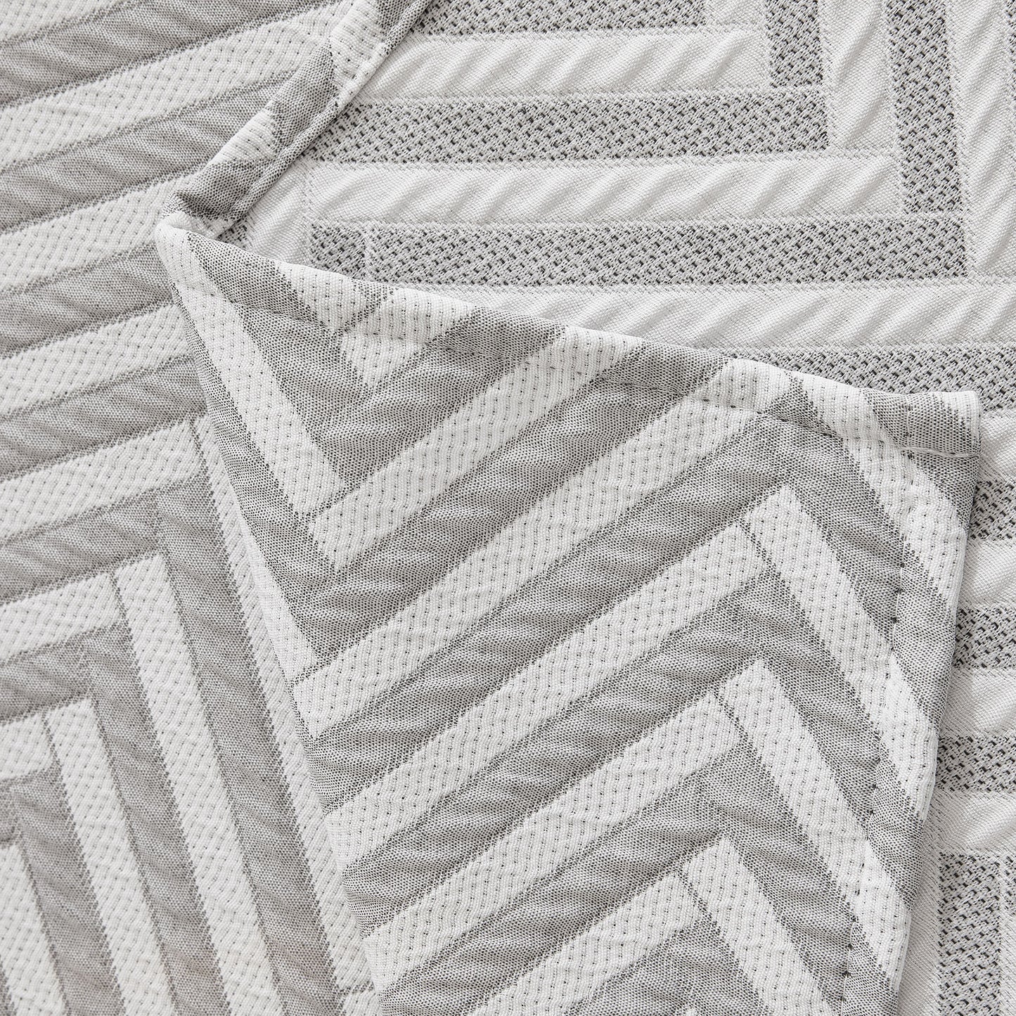 Three Layer Woven Soft Breathable Sofa Cover Blanket, Textured Chevron Couch Cover