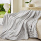 Three Layer Woven Soft Breathable Sofa Cover Blanket, Textured Chevron Couch Cover