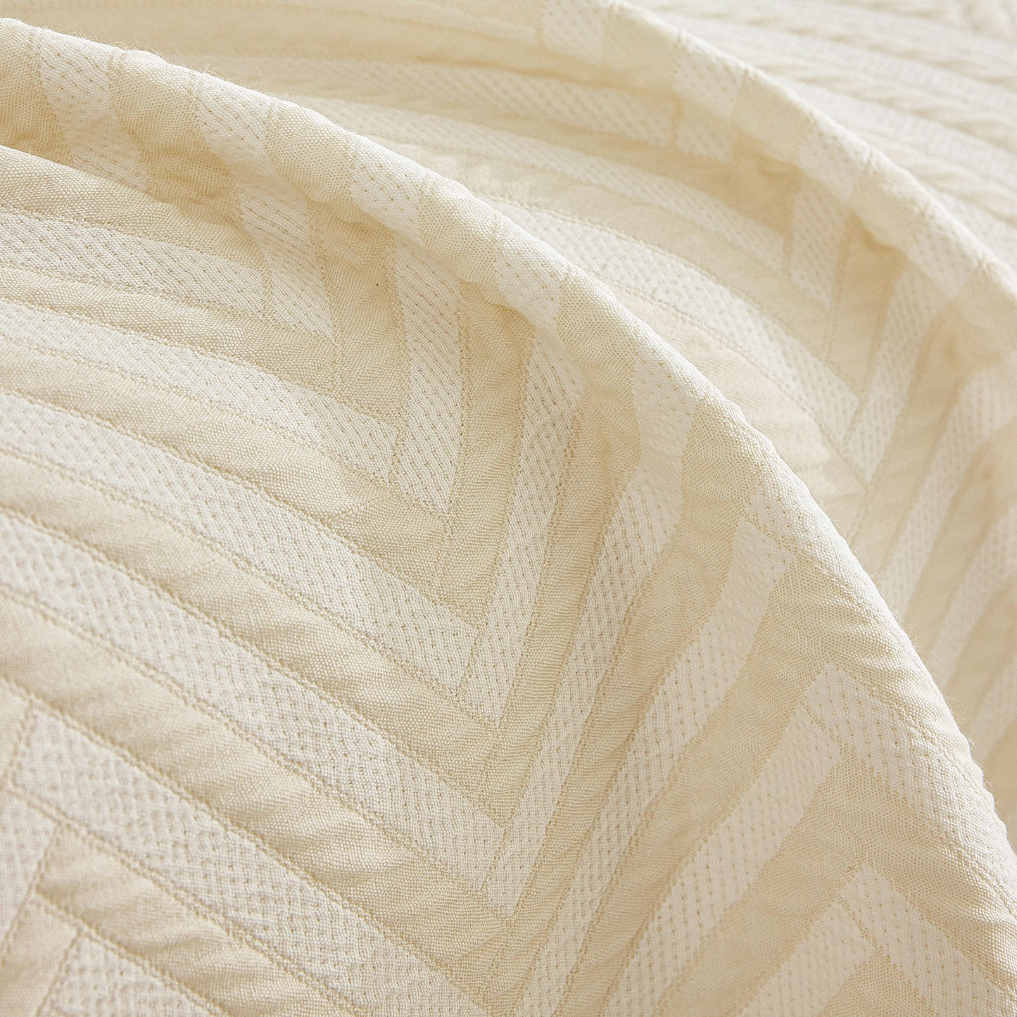 Three Layer Woven Soft Breathable Sofa Cover Blanket, Textured Chevron Couch Cover