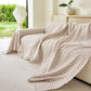 Three Layer Woven Soft Breathable Sofa Cover Blanket, Textured Chevron Couch Cover