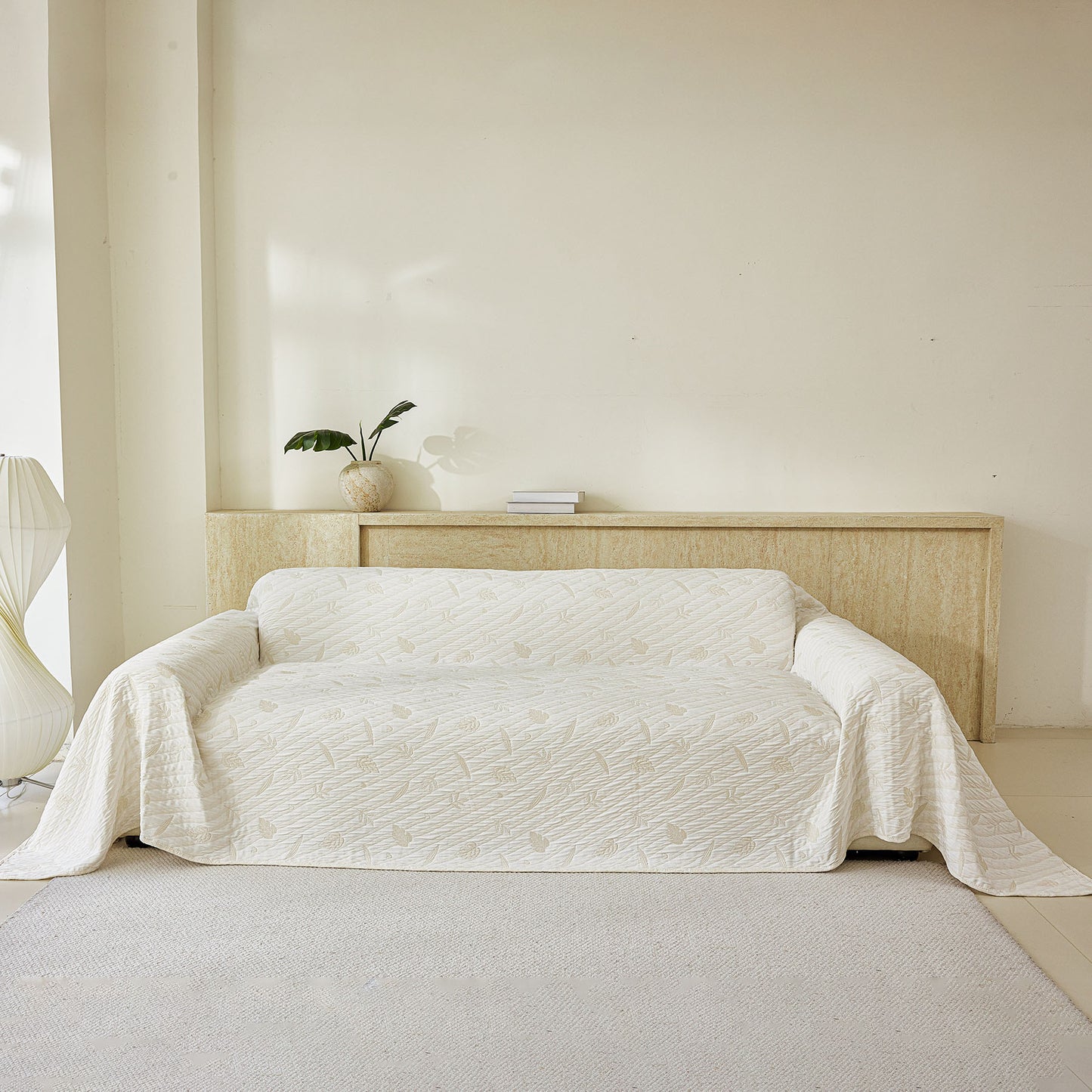 Soft Breathable Sofa Cover Blanket,Botanical Embossed Furniture Protector Throw Cover