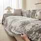 Soft Chenille Sofa Cover, Textured Abstract Couch Protector Cover with Vintage Pattern