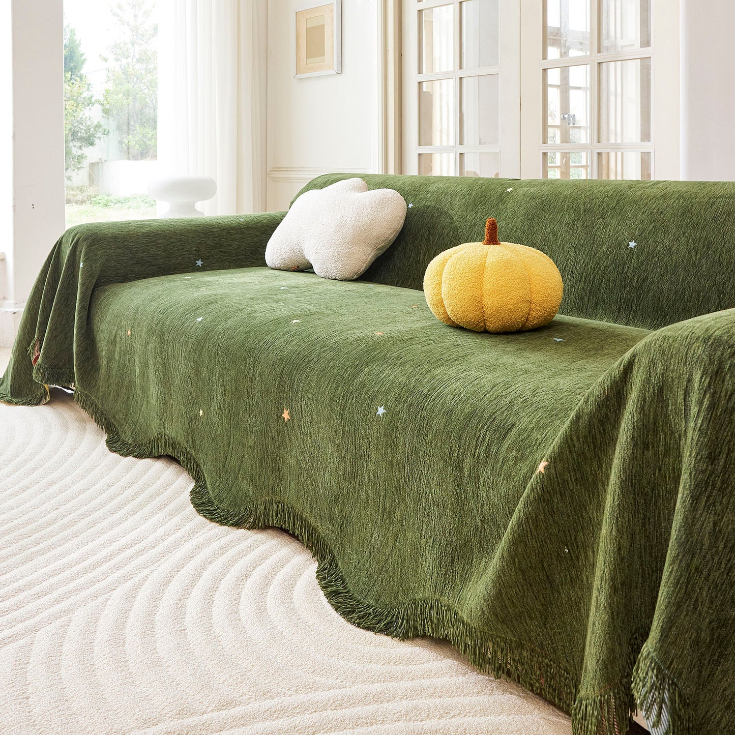 Soft Jacquard Sofa Cover for Dogs, Boho Chenille Sofa Slipcover for Pets Washable