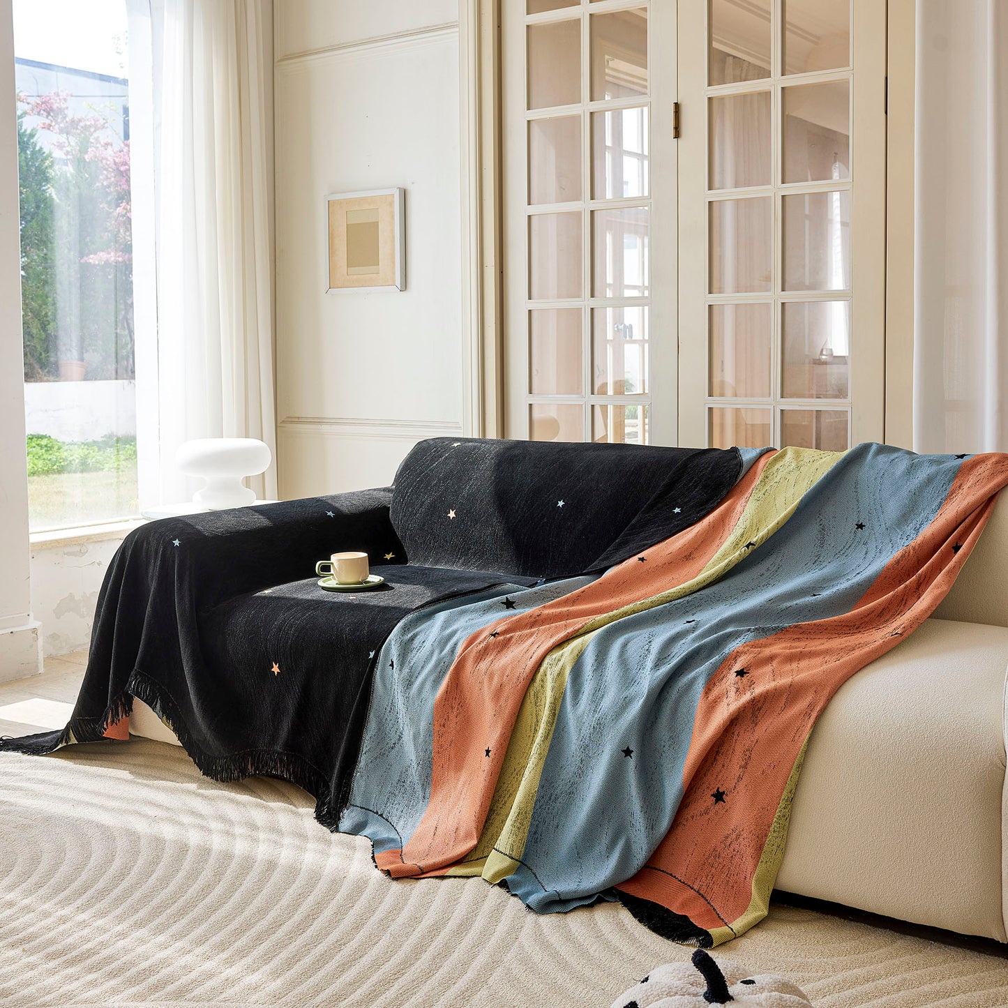 Soft Jacquard Sofa Cover for Dogs, Boho Chenille Sofa Slipcover for Pets Washable