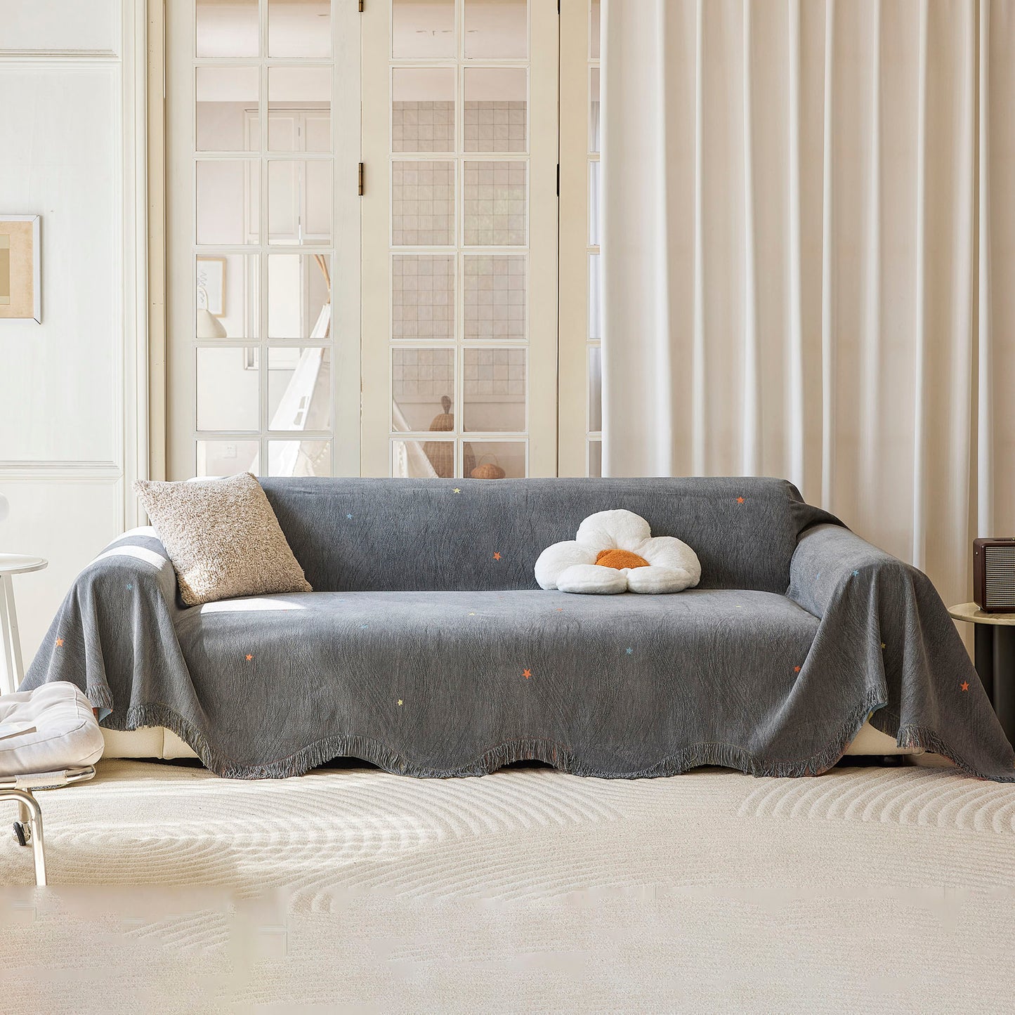 Soft Jacquard Sofa Cover for Dogs, Boho Chenille Sofa Slipcover for Pets Washable