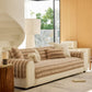 Plush Faux Rabbit Fur Sofa Cover, Warm Non-Slip Couch Protector for Leather Sofas