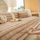 Plush Faux Rabbit Fur Sofa Cover, Warm Non-Slip Couch Protector for Leather Sofas