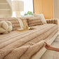 Plush Faux Rabbit Fur Sofa Cover, Warm Non-Slip Couch Protector for Leather Sofas