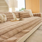 Plush Faux Rabbit Fur Sofa Cover, Warm Non-Slip Couch Protector for Leather Sofas