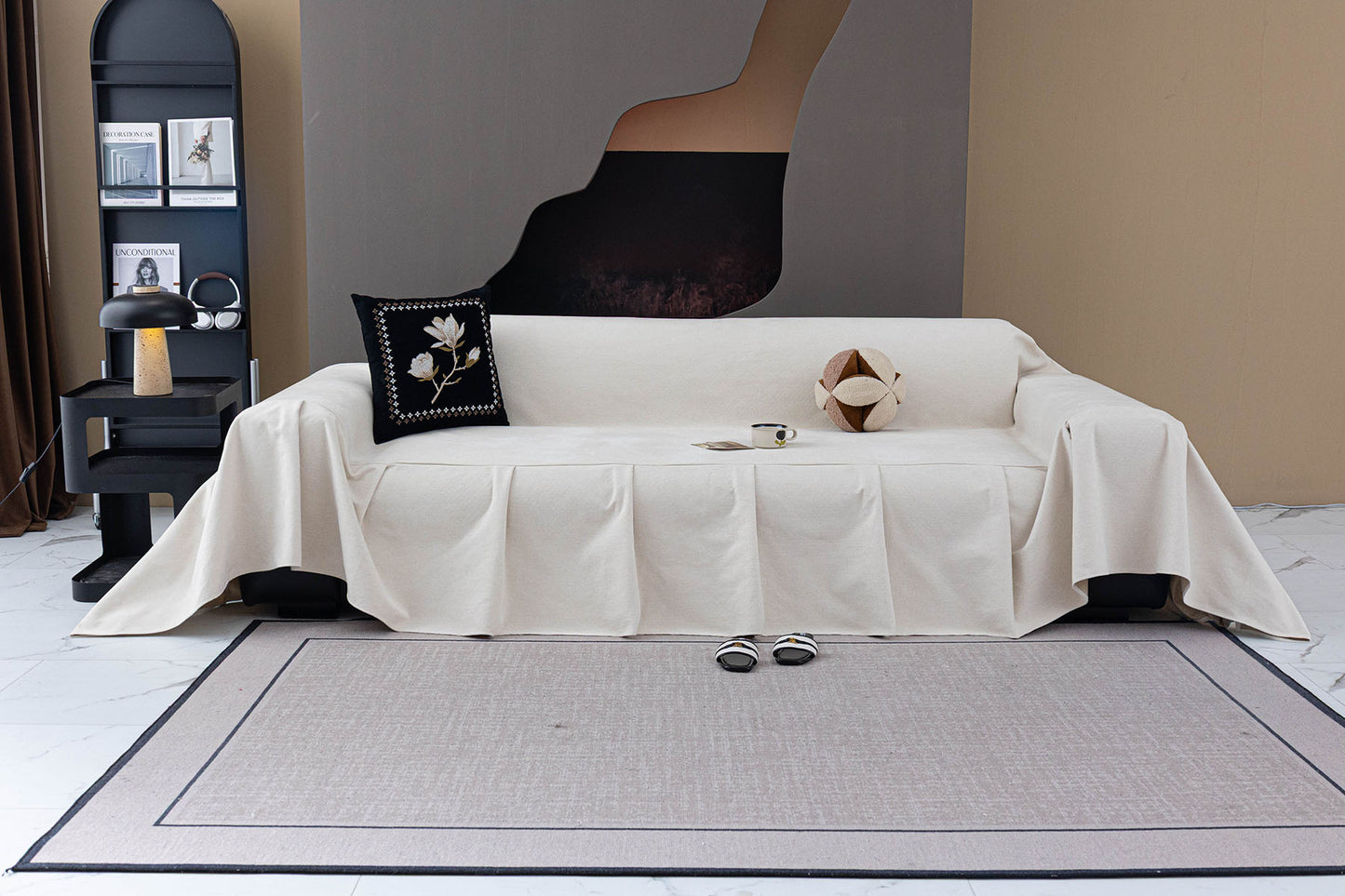 Water Repellent Couch Cover, Non Slip Furniture Protector for Leather & Fabric Sofa