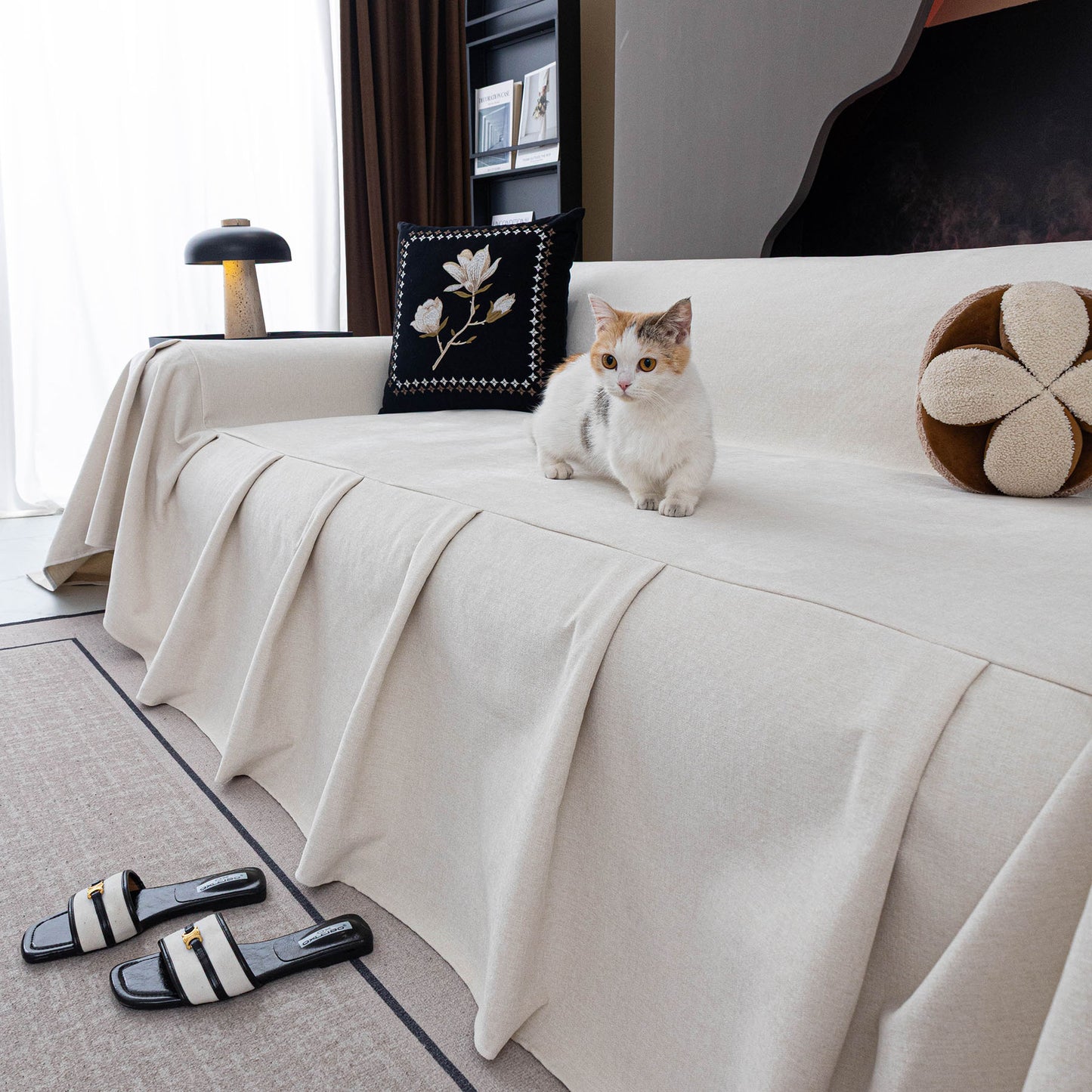 Water Repellent Couch Cover, Non Slip Furniture Protector for Leather & Fabric Sofa