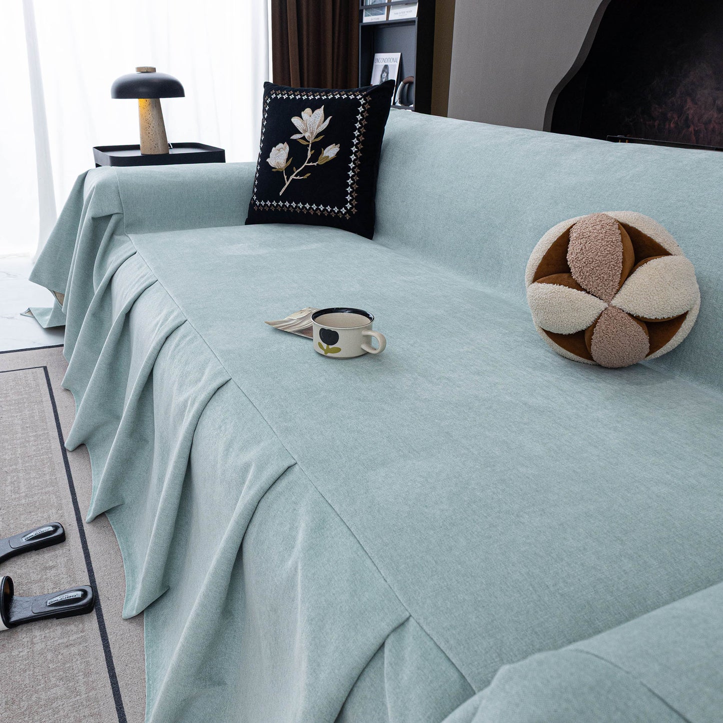 Water Repellent Couch Cover, Non Slip Furniture Protector for Leather & Fabric Sofa