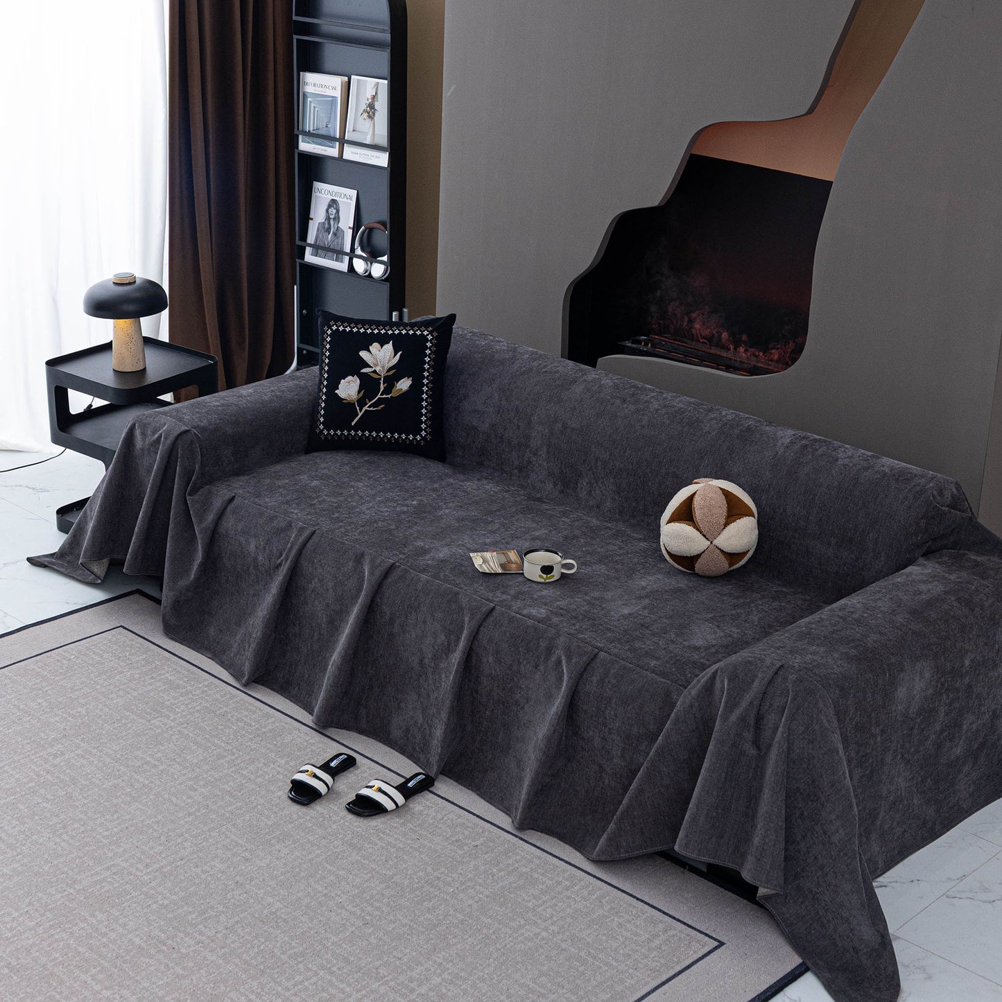 Water Repellent Couch Cover, Non Slip Furniture Protector for Leather & Fabric Sofa