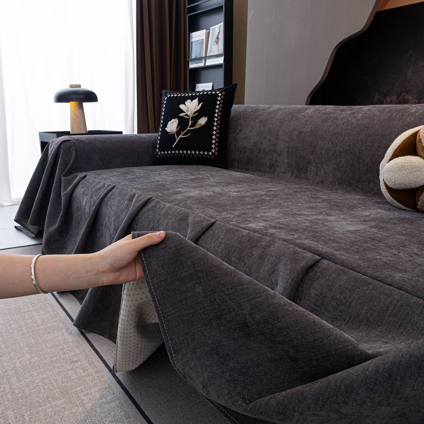 Water Repellent Couch Cover, Non Slip Furniture Protector for Leather & Fabric Sofa