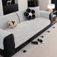 Plush Striped Couch Seat and Backrest Cover, Non-Slip Individual Sofa Protector
