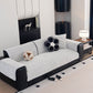Plush Striped Couch Seat and Backrest Cover, Non-Slip Individual Sofa Protector