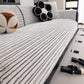 Plush Striped Couch Seat and Backrest Cover, Non-Slip Individual Sofa Protector