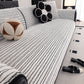 Plush Striped Couch Seat and Backrest Cover, Non-Slip Individual Sofa Protector