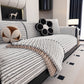 Plush Striped Couch Seat and Backrest Cover, Non-Slip Individual Sofa Protector