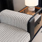Plush Striped Couch Seat and Backrest Cover, Non-Slip Individual Sofa Protector