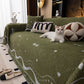 Luxurious Jacquard Couch Cover, Snag-Resistant Pet Friendly Couch Throw with Fringe