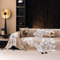 Vintage Boho Floral Sofa Throw Cover, 3D Soft Tufted Plush Couch Protector Futon Cover