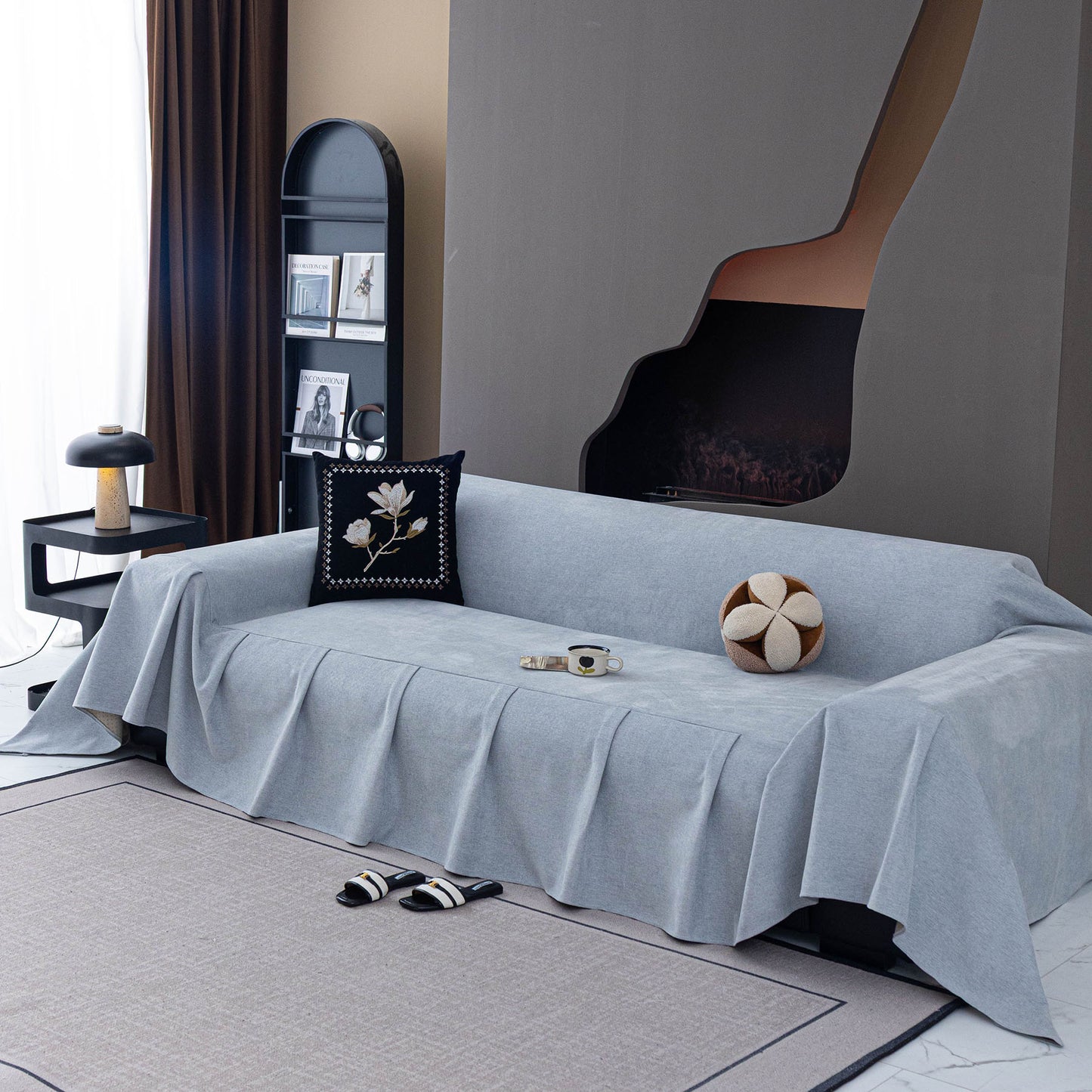 Water Repellent Couch Cover, Non Slip Furniture Protector for Leather & Fabric Sofa