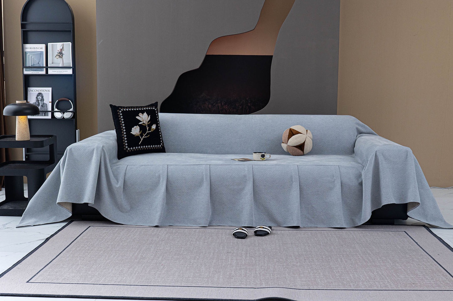 Water Repellent Couch Cover, Non Slip Furniture Protector for Leather & Fabric Sofa