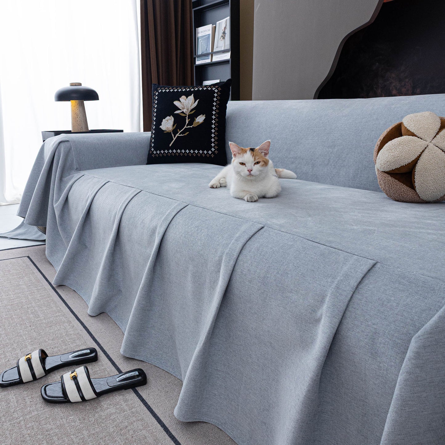 Water Repellent Couch Cover, Non Slip Furniture Protector for Leather & Fabric Sofa