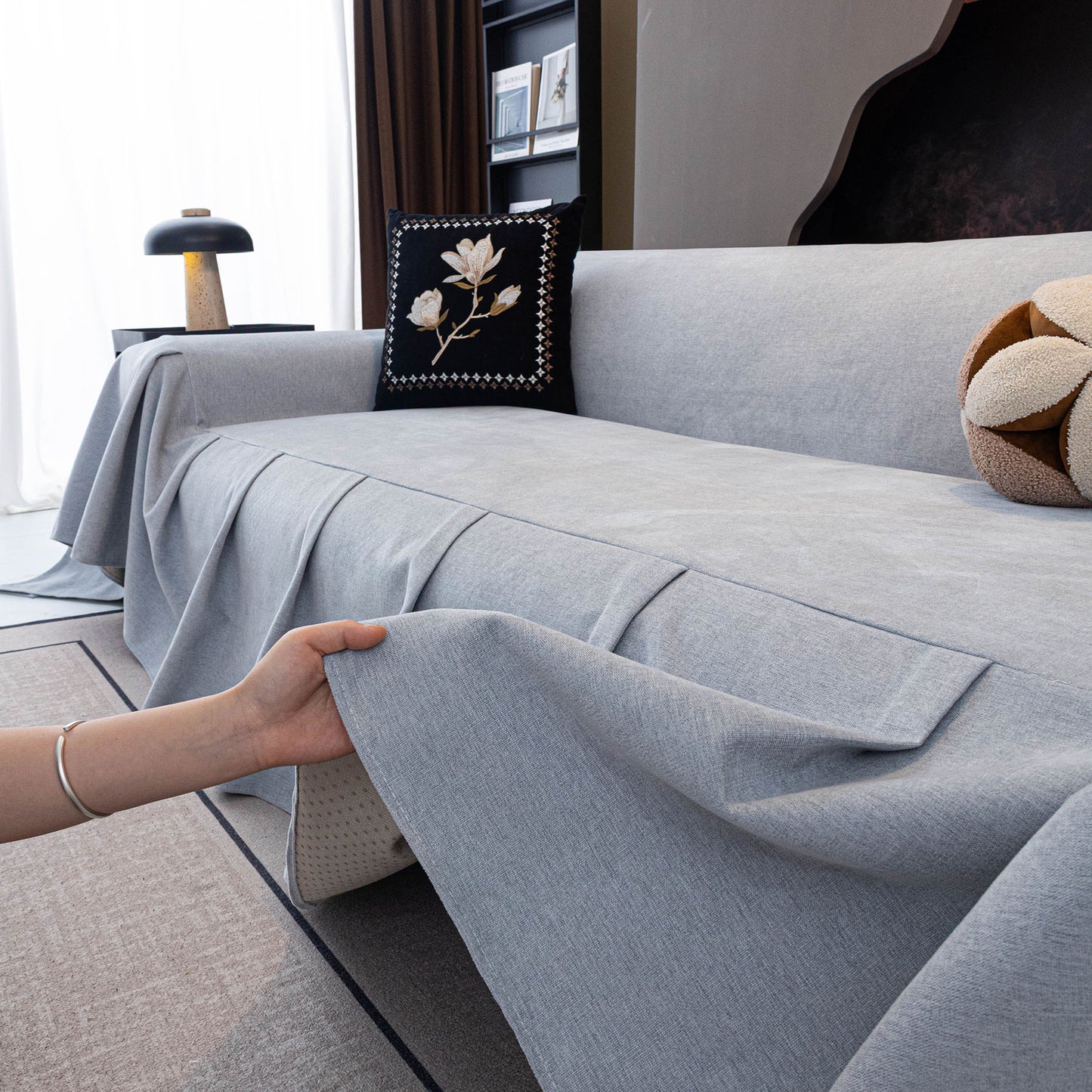 Water Repellent Couch Cover, Non Slip Furniture Protector for Leather & Fabric Sofa