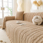 Thick Cozy 3D Cable Sofa Throw Cover, Plush Jacquard Warm Fleece Throw Blanket