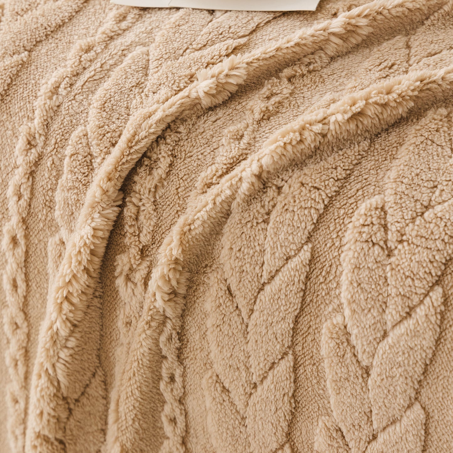 Thick Cozy 3D Cable Sofa Throw Cover, Plush Jacquard Warm Fleece Throw Blanket