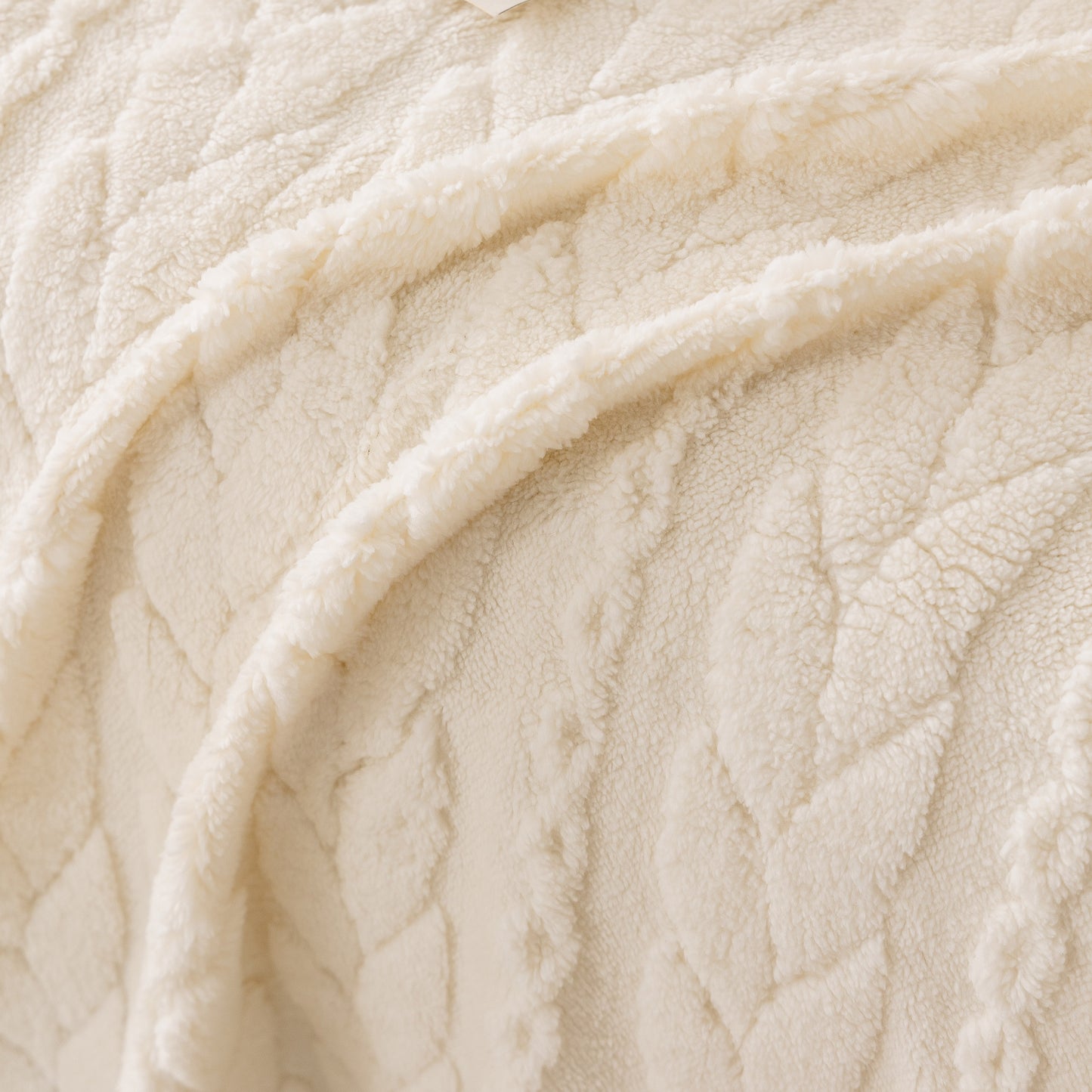 Thick Cozy 3D Cable Sofa Throw Cover, Plush Jacquard Warm Fleece Throw Blanket