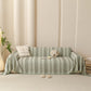 Textured Striped Sofa Throw Cover, Soft Woven Couch Protector with Fringe Edges