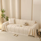 Textured Striped Sofa Throw Cover, Soft Woven Couch Protector with Fringe Edges