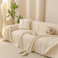 Textured Striped Sofa Throw Cover, Soft Woven Couch Protector with Fringe Edges